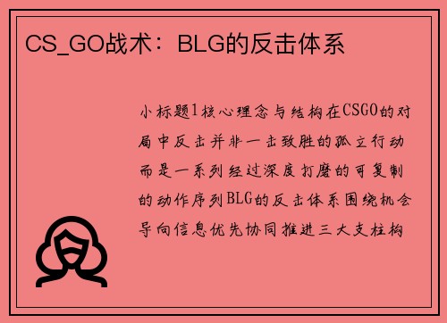 CS_GO战术：BLG的反击体系